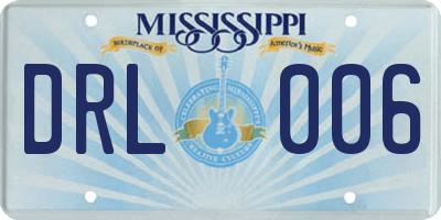 MS license plate DRL006