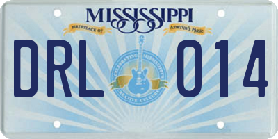 MS license plate DRL014