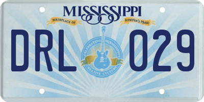 MS license plate DRL029