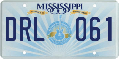 MS license plate DRL061