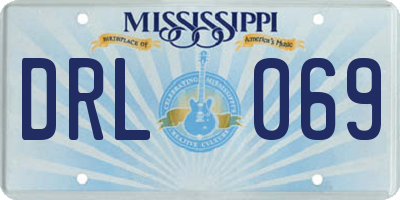 MS license plate DRL069