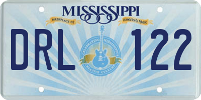 MS license plate DRL122