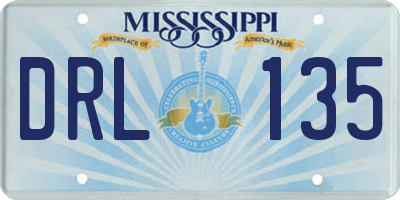 MS license plate DRL135