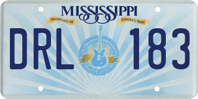 MS license plate DRL183