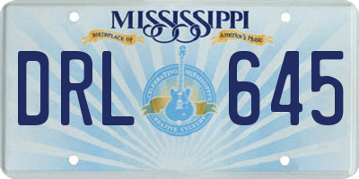 MS license plate DRL645