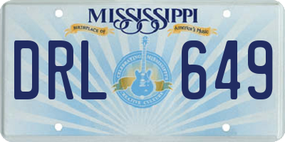 MS license plate DRL649