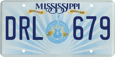 MS license plate DRL679
