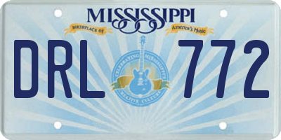 MS license plate DRL772
