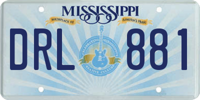MS license plate DRL881