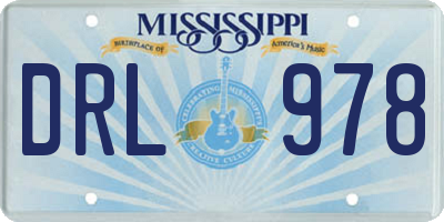 MS license plate DRL978