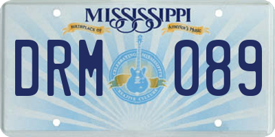 MS license plate DRM089