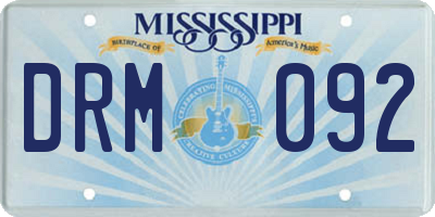 MS license plate DRM092