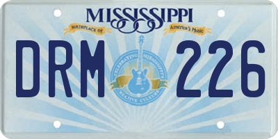 MS license plate DRM226