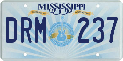 MS license plate DRM237