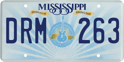MS license plate DRM263
