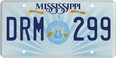 MS license plate DRM299