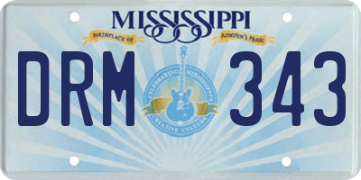 MS license plate DRM343