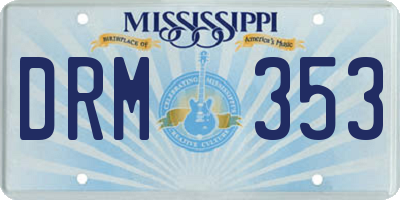 MS license plate DRM353