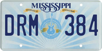 MS license plate DRM384