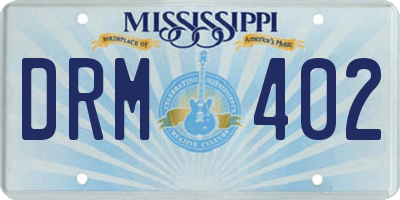 MS license plate DRM402