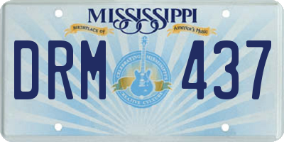 MS license plate DRM437