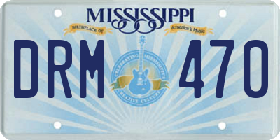 MS license plate DRM470