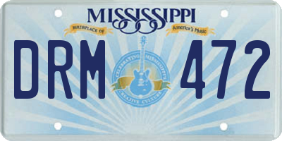 MS license plate DRM472