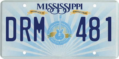 MS license plate DRM481