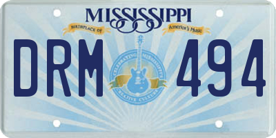 MS license plate DRM494