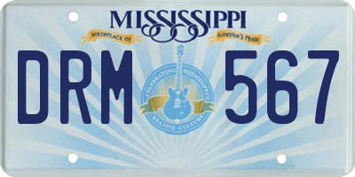 MS license plate DRM567