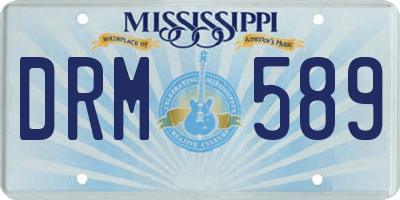 MS license plate DRM589
