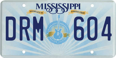 MS license plate DRM604