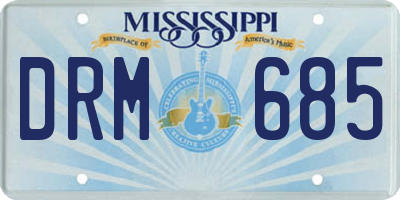 MS license plate DRM685
