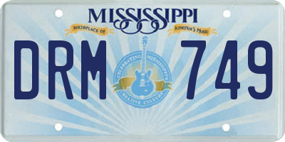 MS license plate DRM749