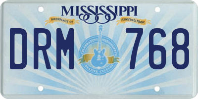 MS license plate DRM768
