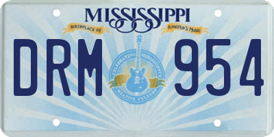 MS license plate DRM954