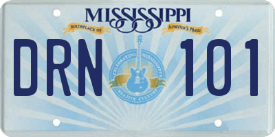 MS license plate DRN101