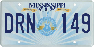 MS license plate DRN149