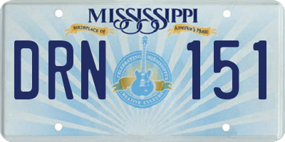 MS license plate DRN151