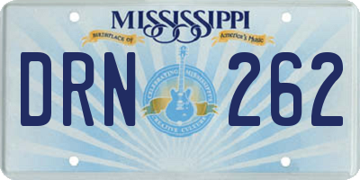 MS license plate DRN262