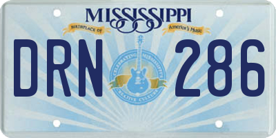 MS license plate DRN286