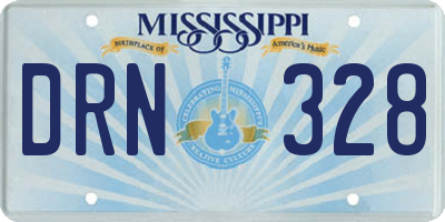 MS license plate DRN328