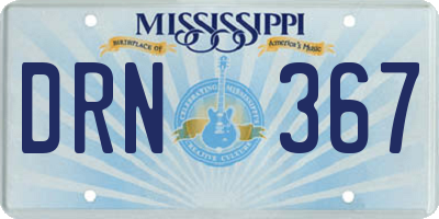 MS license plate DRN367