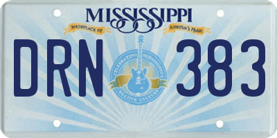 MS license plate DRN383