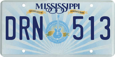 MS license plate DRN513