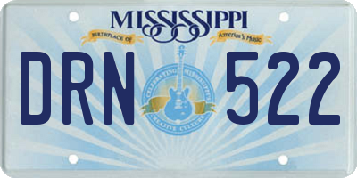 MS license plate DRN522