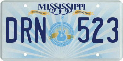 MS license plate DRN523