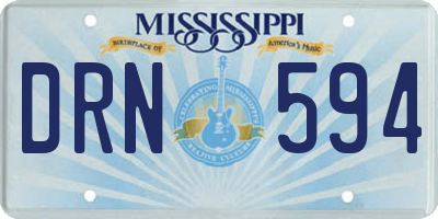 MS license plate DRN594