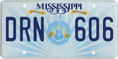 MS license plate DRN606