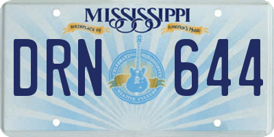 MS license plate DRN644